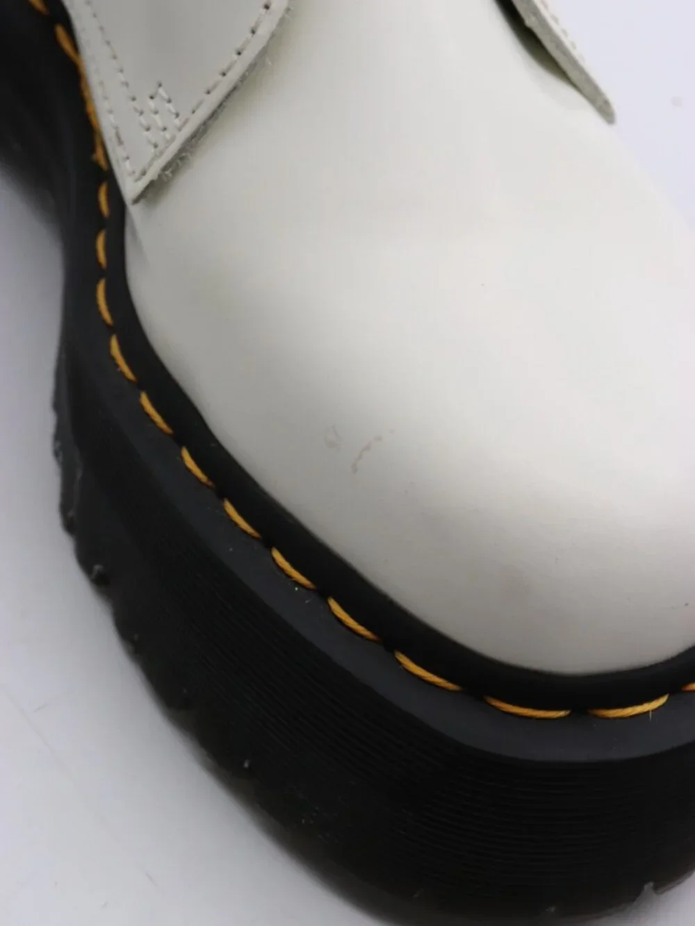 Doc Dr. Martens Jadon Women’s 10 Ankle Platform Boots Lace-Up Zip White Leather